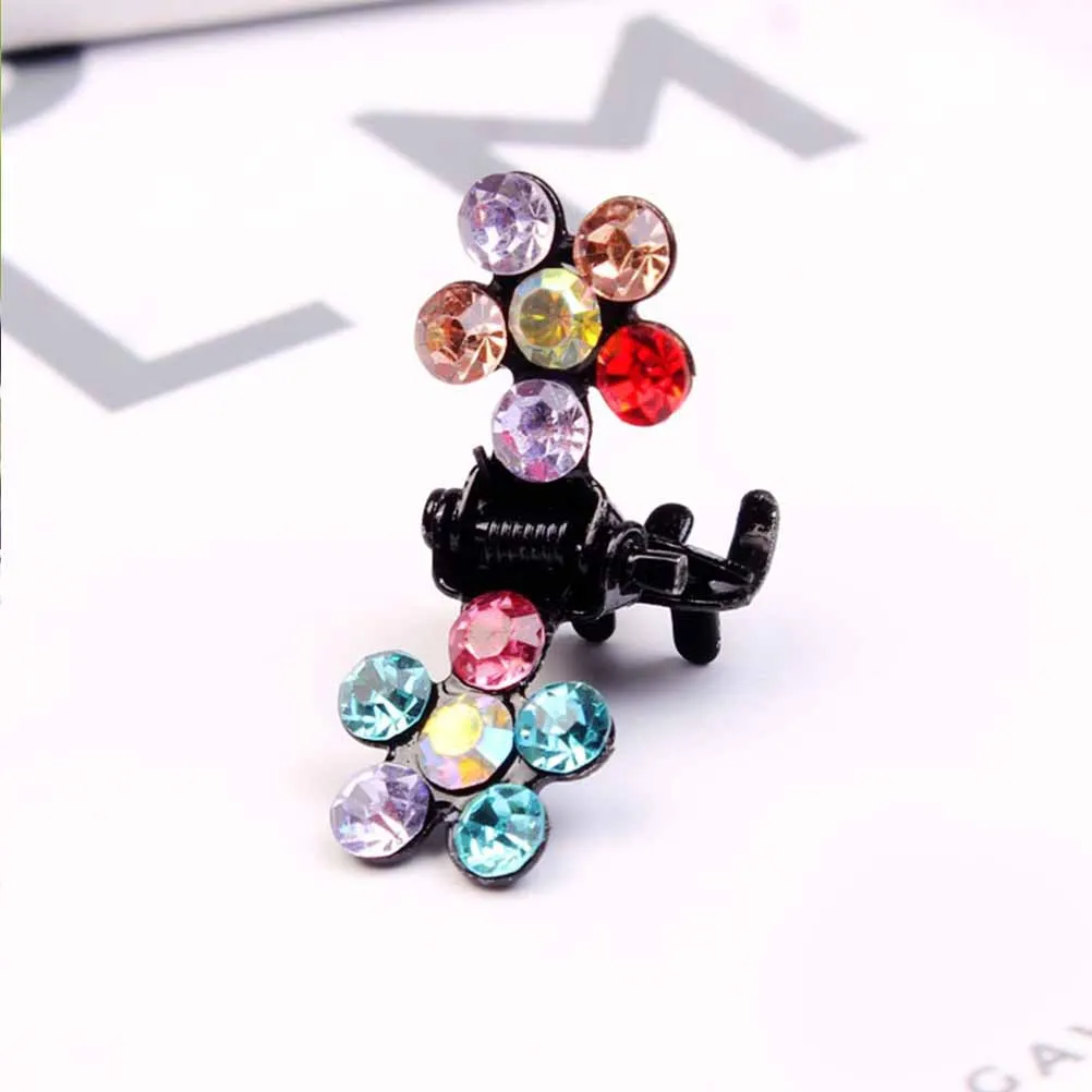 

96Pcs Plum Shaped Crystal Hair Claw Clips Elegant Headwear for Kids Women Girls Long Lasting Durable Alloy Material
