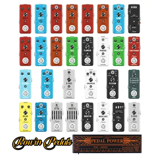 Imagen 1 del producto Rowin guitarra efecto bajo Pedal compresor distorsión Fuzz EQ retardo Phaser Flanger Booster Overdrive Chorus Pedal fuente de alimentación