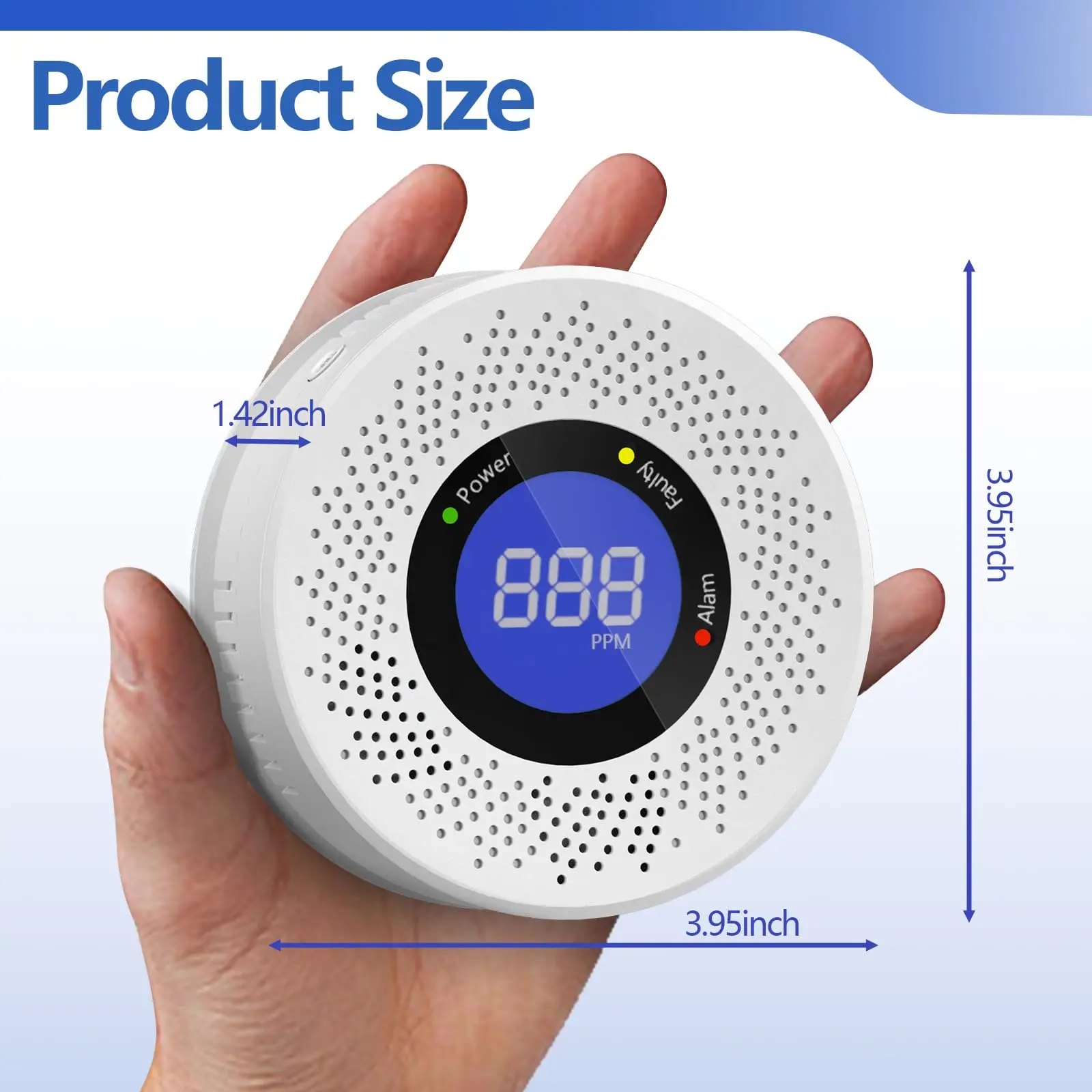 Smart Carbon Monoxide Detector with LCD Digital Display for Restaurant Home Indoor Kitchen Real-Time CO Monitor Detector Alarm