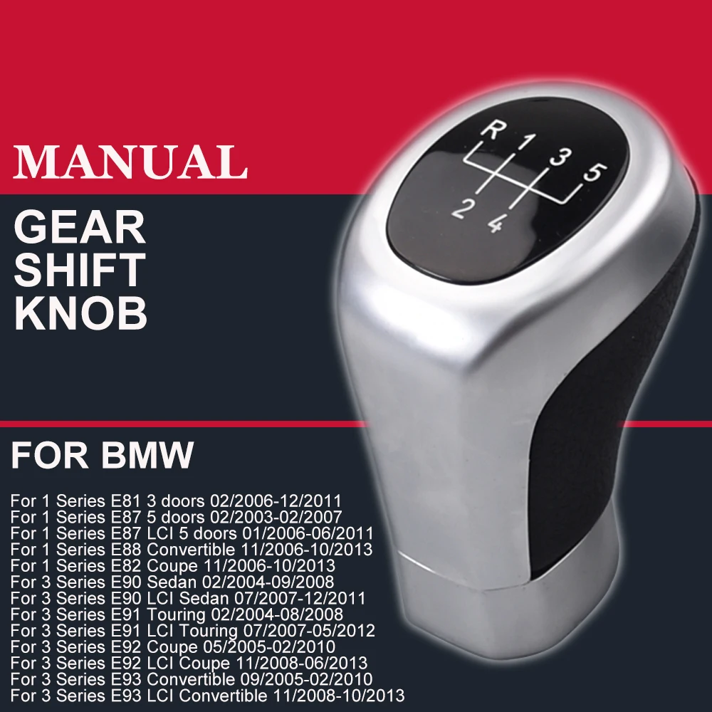 For BMW 1 3 5 6 Series E30 E36 E39 E46 E60 E87 E90 5/6 Speed Gear Shift Knob Shifter Car Styling Accessories