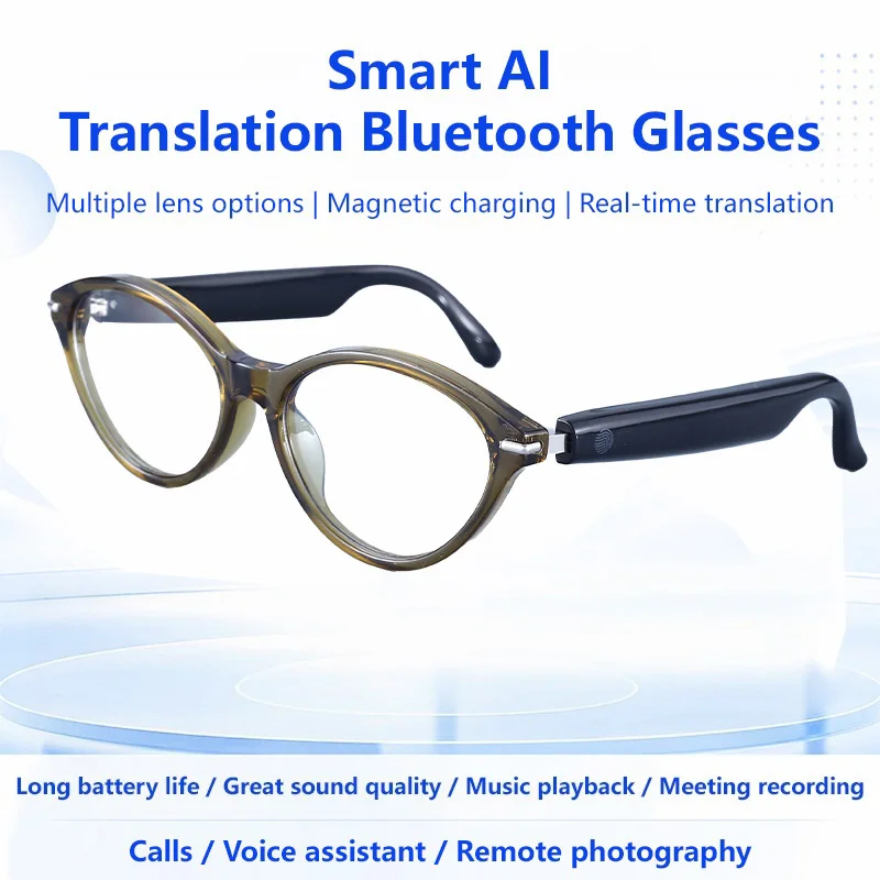 Smart Bluetooth Earphones AI Translation Glasses Wireless Audio Glasses Colour-changing Sunglasses Cycling and Sports