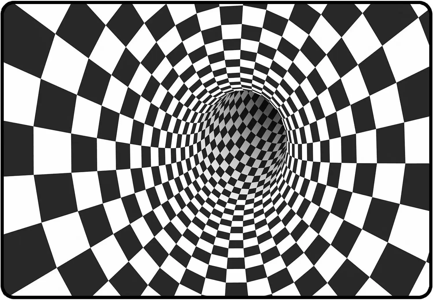 Optical Illusion Area Rug for Living Room 3D Vortex Carpet Black and White Floor Mat Abstract Art Doormat Dining Room Bedroom