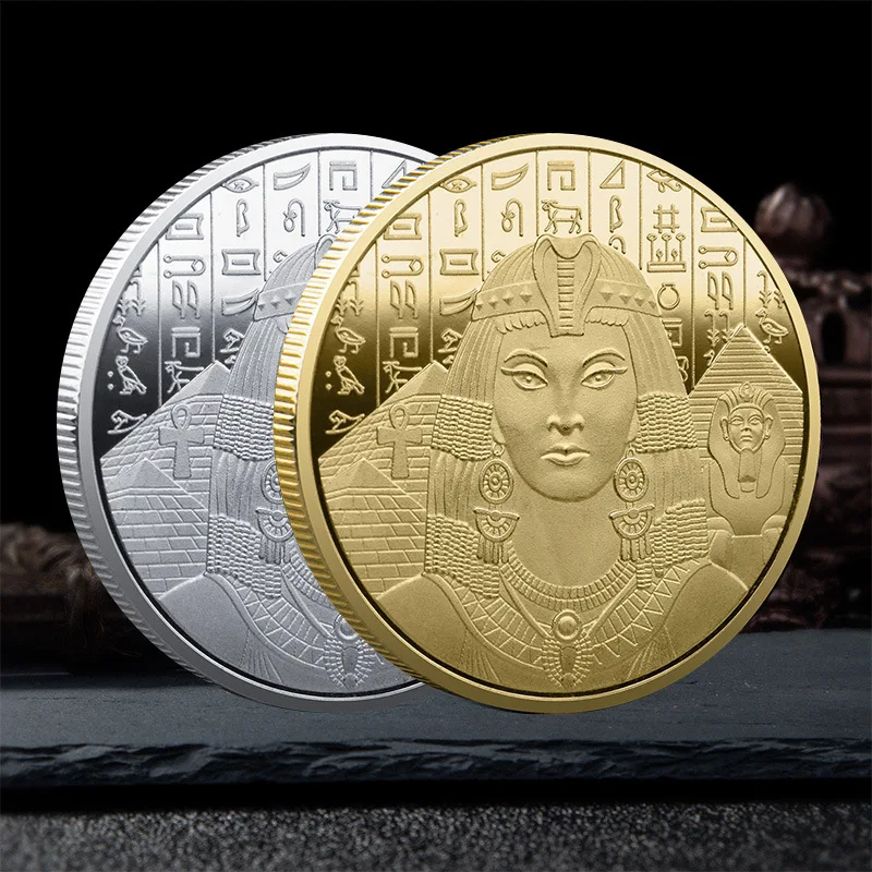 Moneda conmemorativa de Cleopatra de la antigua Grecia, colección de monedas de la suerte, medallas conmemorativas de oro y plata, atracciones turísticas, 1 ud.