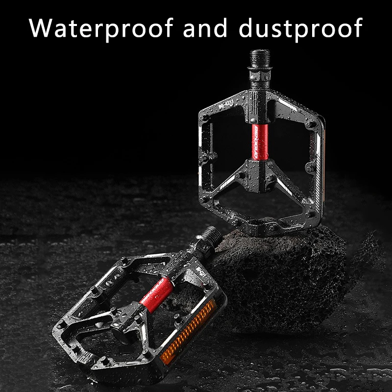 1 Pair Aluminum Alloy Bicycle Pedal 100*80*15mm Anti-Skid Foot Pedal For Road Bikes Left & Right Universal Threaded Bike Parts