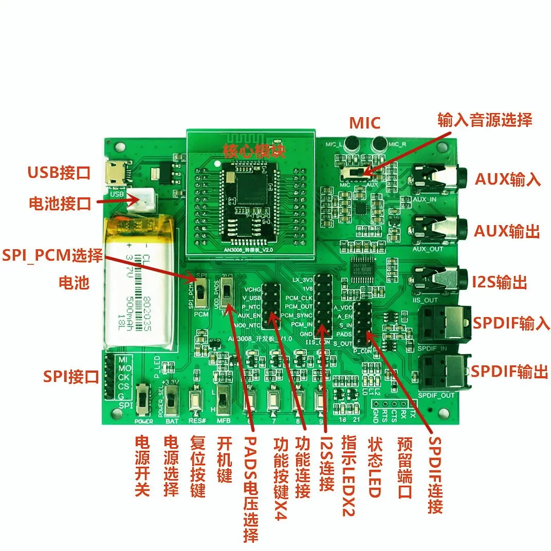 SmCpCsr8670 Csr8675 Development Board Qcc3008 Development Board 5.0 Aptx Aptxhd