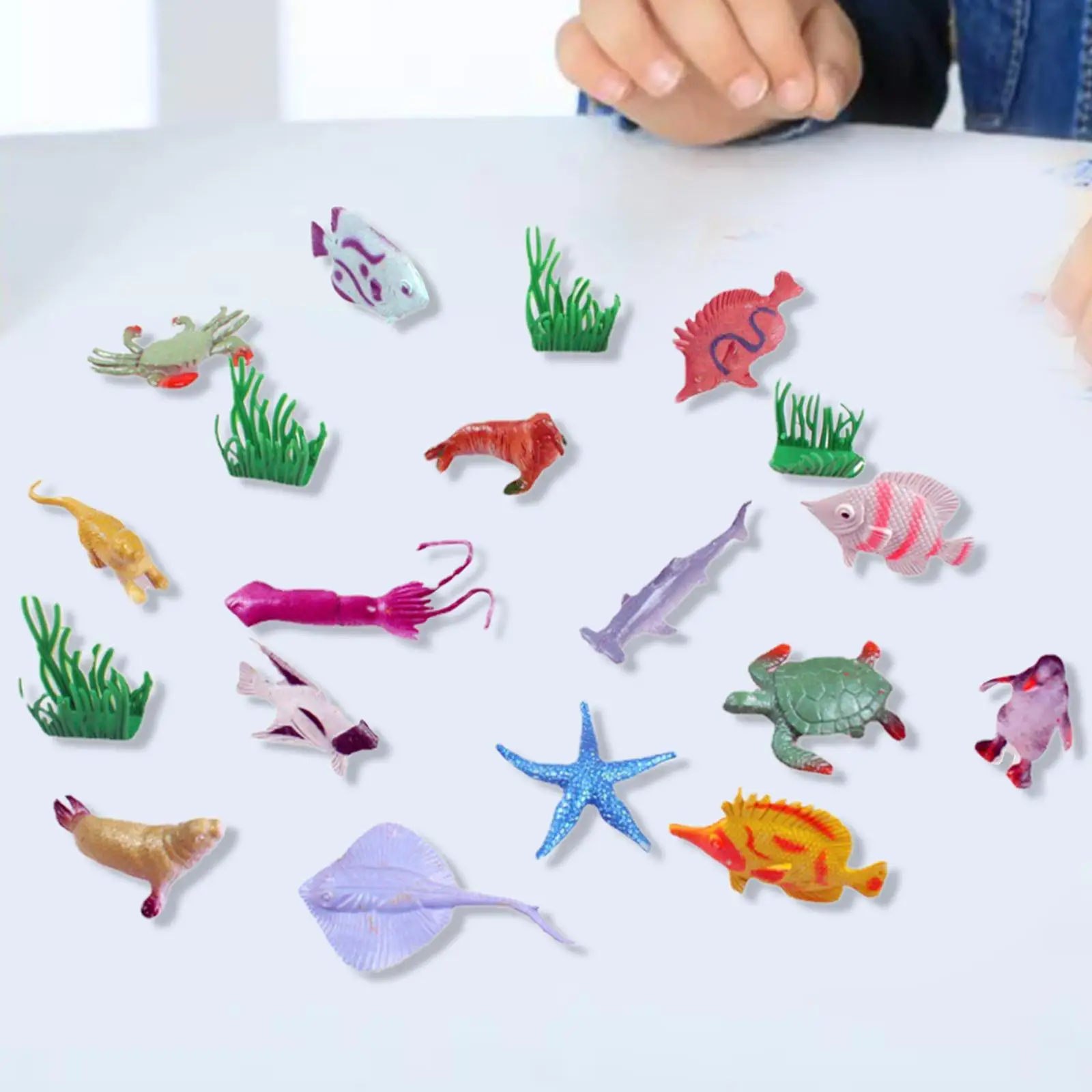 Fish Animal Toy Set Gift Simulation Cognition Multicolor for Living Room