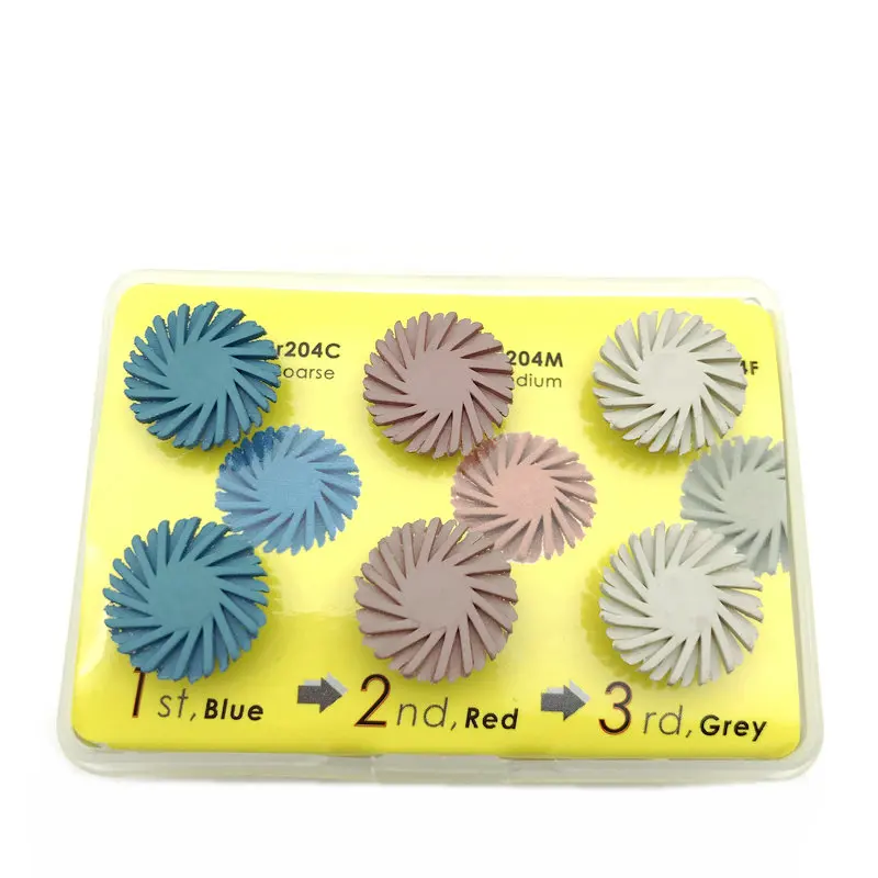 Kit  Discos  pulido  resina compuesta Dental, sistema  diamante, Material Dental Ra, cepillo en espiral flexi
