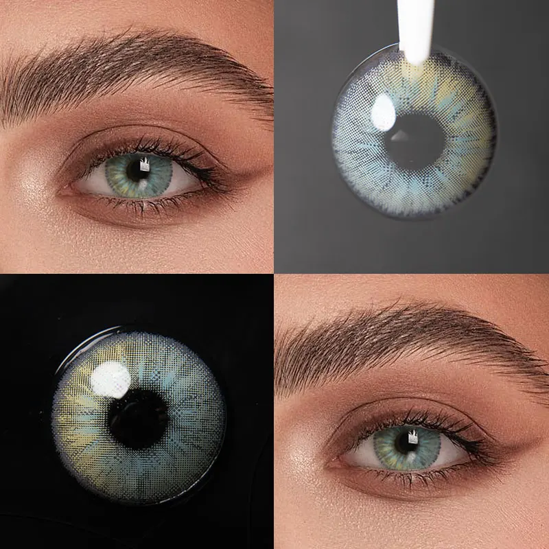 VISUASHOW Farbige Kontaktlinsen für die Augen, halbjährlich austauschbar, weiche, bequeme farbige Kontaktlinsen für kosmetische Zwecke.