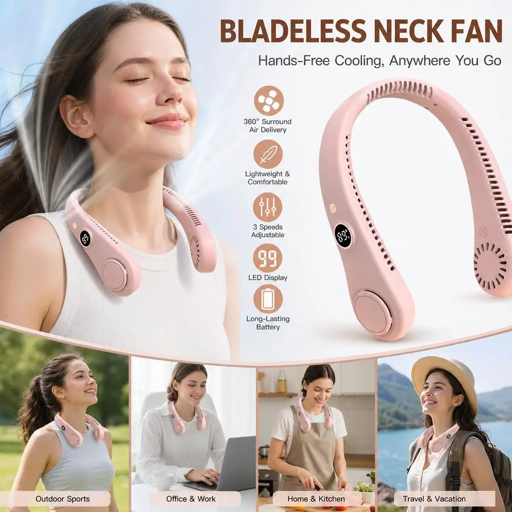 

Portable Neck Hanging Fan Turbo Outdoor Small Summer Gift Lazy Hanging Fan for On-the-Go Cooling