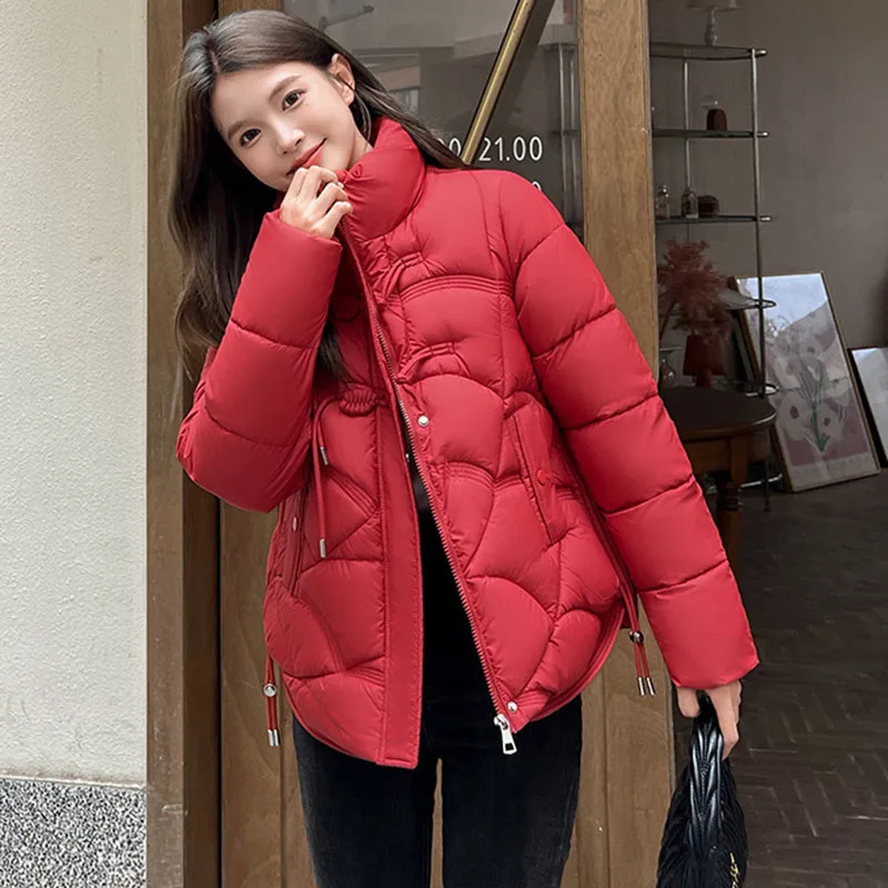 2024 Nieuwe Winterjas Voor Dames Sneeuwkleding Donzen Katoenen Gewatteerde Korte Jas Damesmode Oversized Losse Casual Puffer Parka 'S