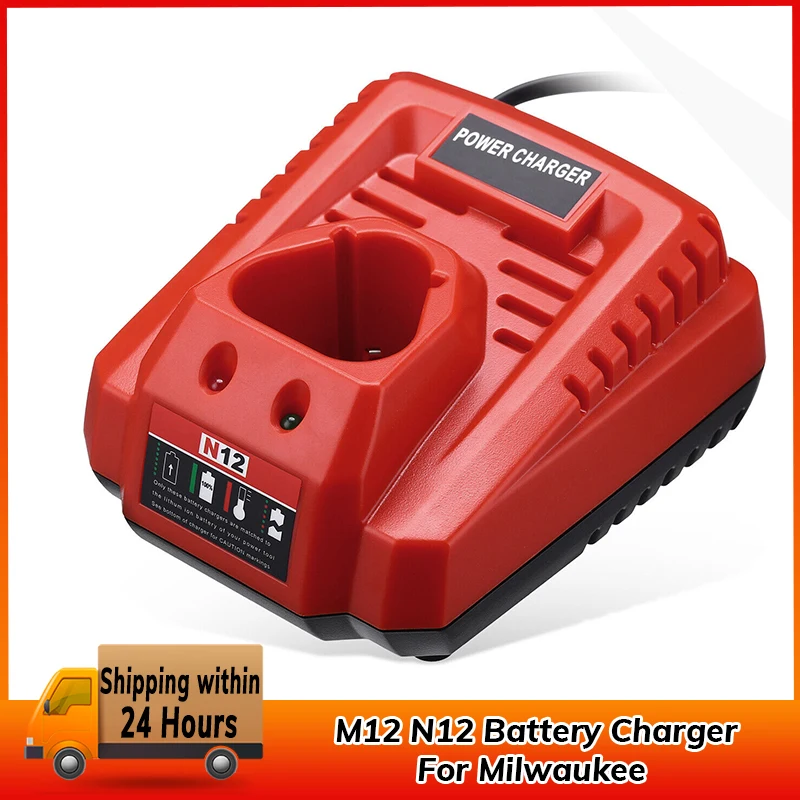 Battery Charger For Milwaukee M12 N12 Lithium-Ion Battery 3A fast charging Replacement 48-11-2401 48-11-2402 C12B C12BX