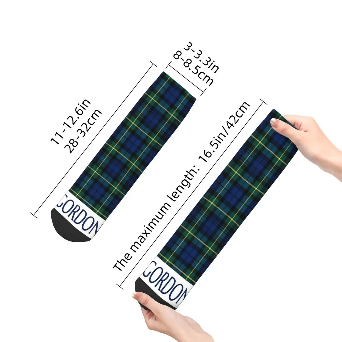 جوارب Clan Gordon Tartan جوارب Harajuku الممتصة للعرق، ملحقات جوارب لجميع المواسم لهدايا للجنسين #4