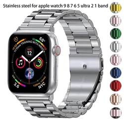 Apple Watch用ステンレススチールストラップ,iwatchシリーズse 6 5 4, 49mm, 40mm, 44mm, 42mm, 41mm, 45mm, 38mm