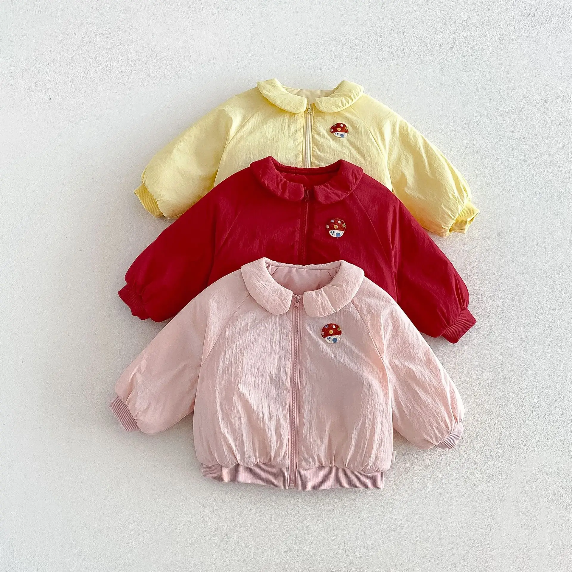 2026 New Winter Girls Padded Puffer Coat | Embroidered Mushroom Thick Jacket | Cute Warm Outwear