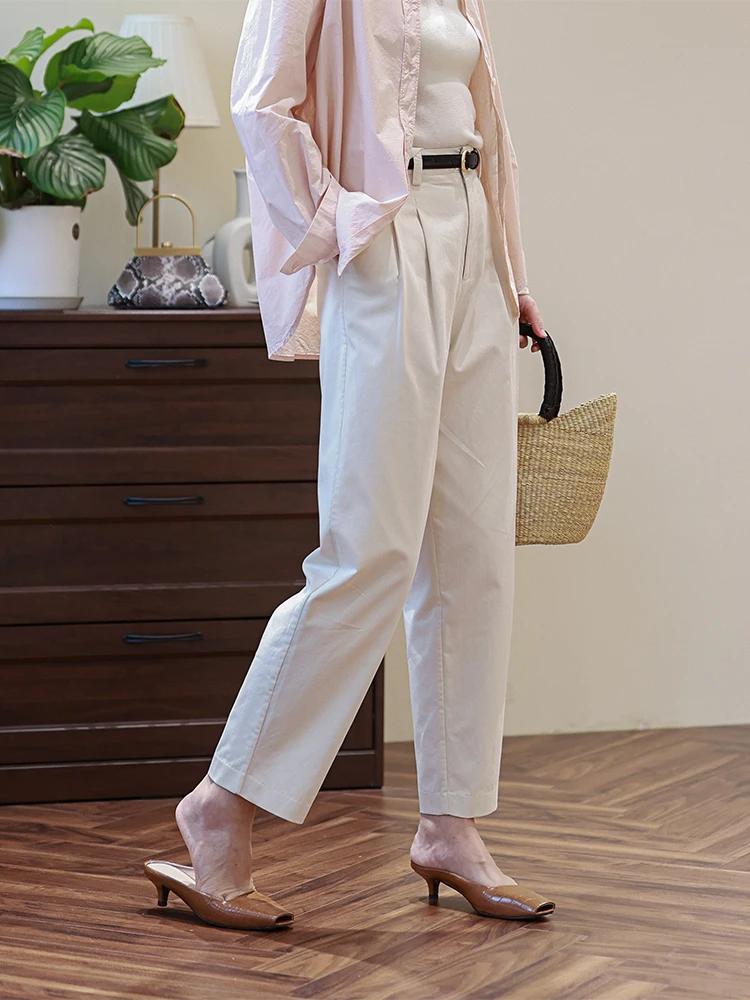

High Waist Loose Fit Casual Pants Pink Straight Tube ing Pants Women's Faion Autumn 2025 Cotton Blend Casual Trousers