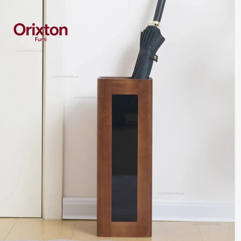 Wood Umbrella Holder Umbrella Stand with Removable Drip Tray Modern Umbrellas Storage Boxes Room  Saving Umbrellas Rack