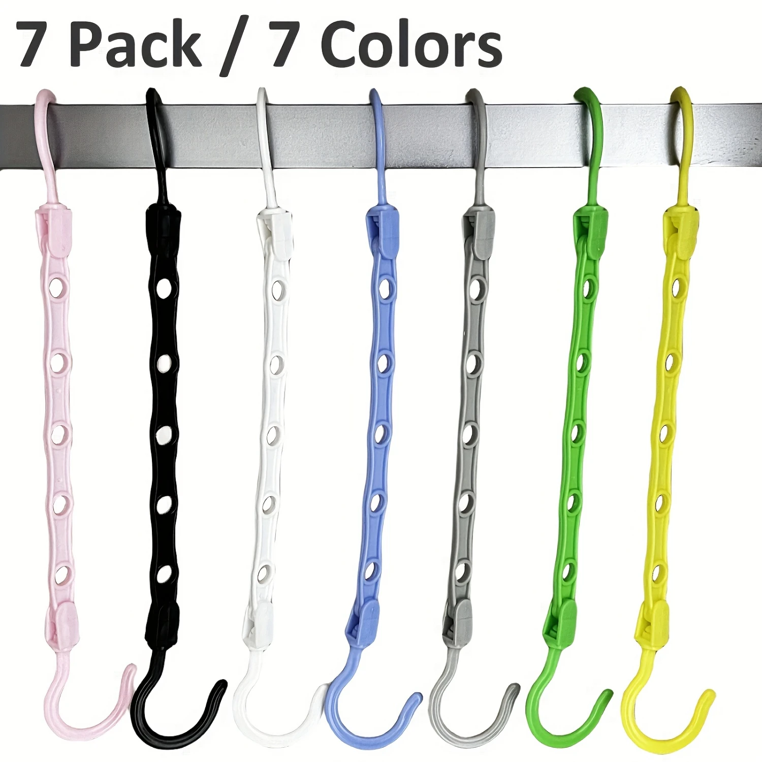 7/12 Pack Premium Magic Hangers - 5-Hole Sturdy Closet Organizers - Space-saving  Solution for Clothes - Multicolor, Black & Gre