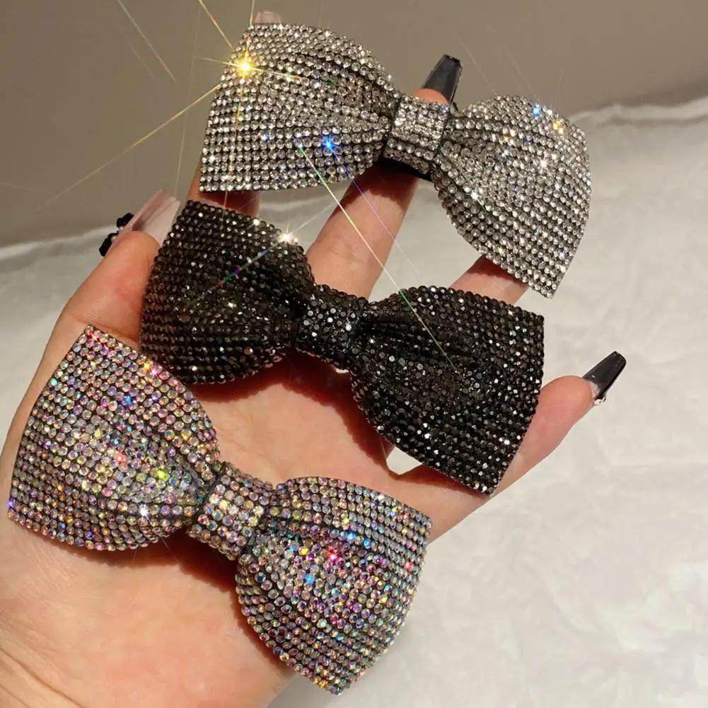 Big Bow Hair Clip Shiny Hot Drilling Bowknot Hair Pin Alloy Material Exquisite Design Hairpin Korean Hair Accessories Fashion