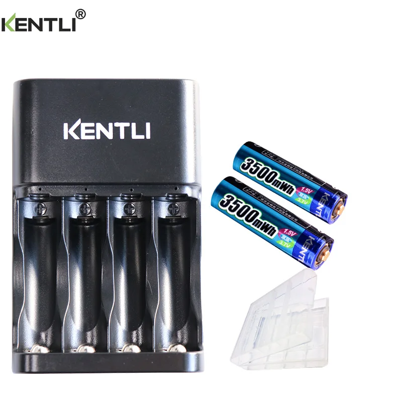 

New KENTLI Battery aa Rechargeable 1.5V 3500mWh Rechargeable Batteries & aa aaa Charger For Camera Smart Door