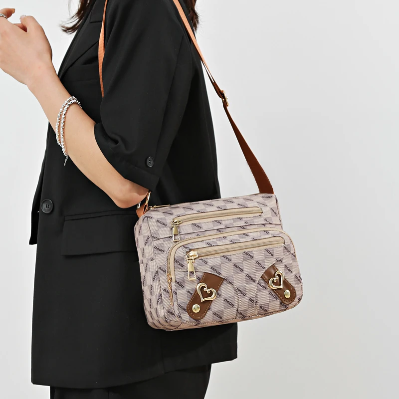 Neue Damenhandtasche - Lässige Schultertasche aus PU-Leder, mit Patchwork-Design, verstellbarem Riemen, stilvoll und schlicht. – Detail 6