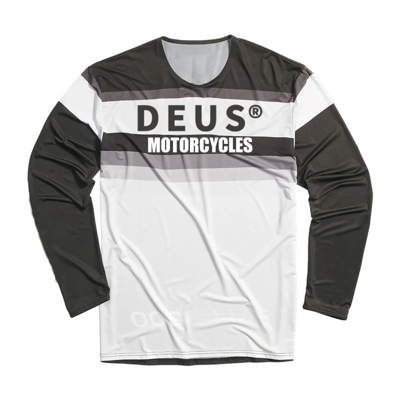 Men Women Retro Quick drying Long Sleeve Motorcycle Downhill Jersey Motocross T-shirt DEUS EX MACHINA Riding Bicycle Clothing DH