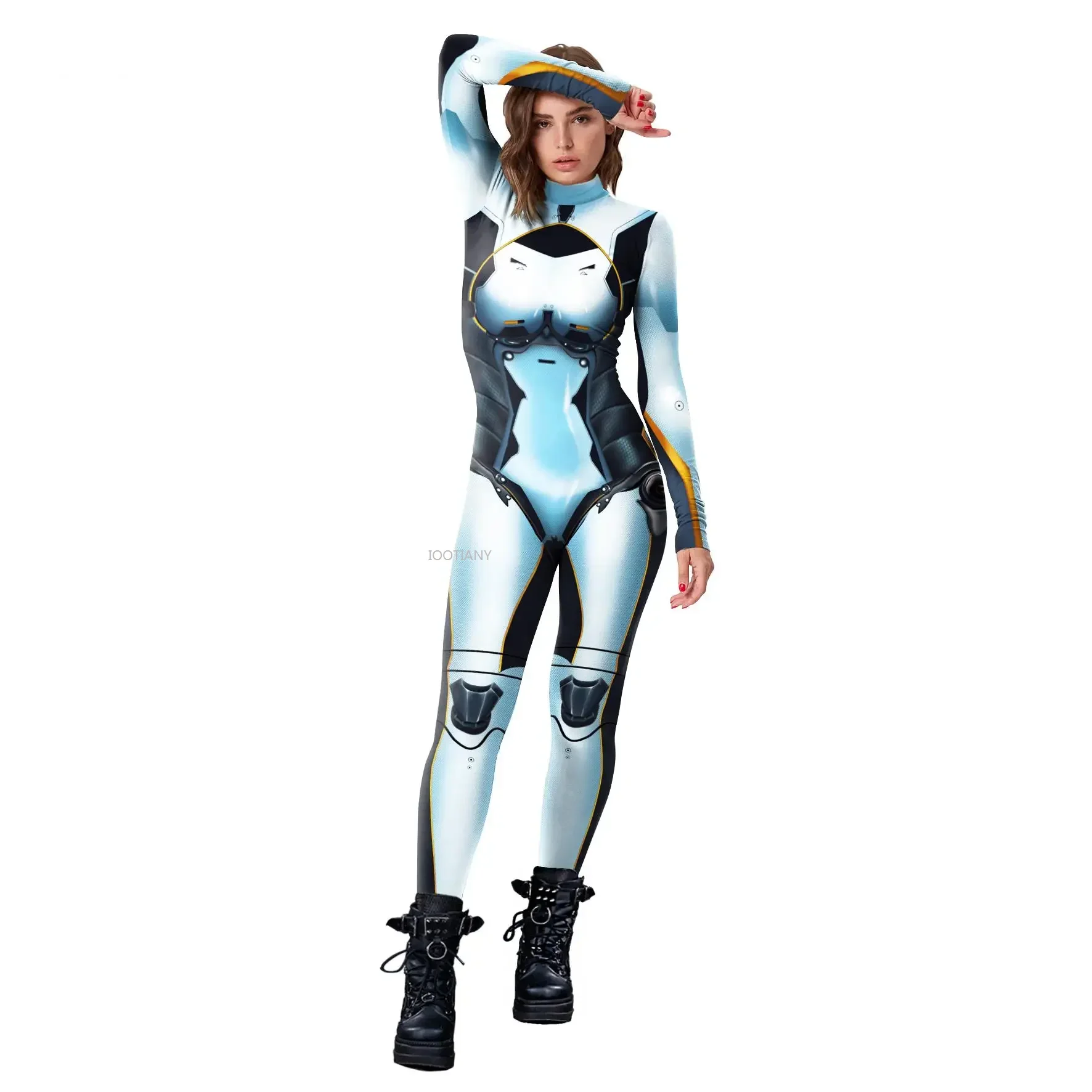 

CosplayWomen Bodysuit Halloween Purim Cosplay Robot Series Catsuits Festival Party Zentai Tight Clothes 3d Printed Performance C