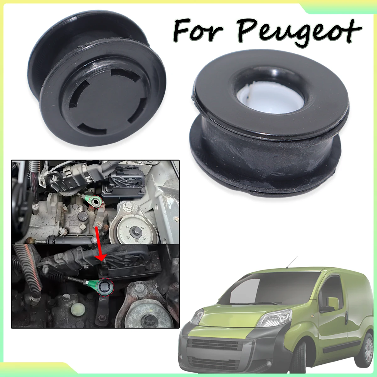 

MT Gearbox Shift Cable Linkage Control Bushing Gear Shifter Lever Selector End Rod Replacement For Peugeot Bipper 2008 2009-2017