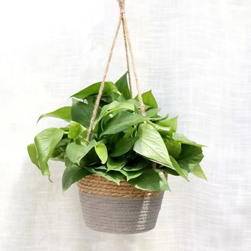 Garden Hanging Planter Macrame Plant Storage Basket Jute Rope Woven Indoor Outdoor Flower Pot Holder Plant Hangers Home Decor