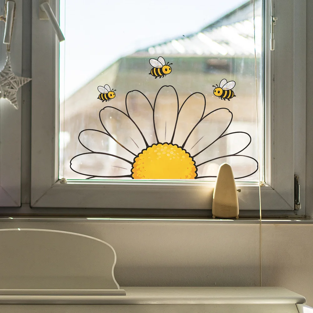 Little Daisy and Bee Living Room and Dining Room Home Decoration Beautification Stickers
