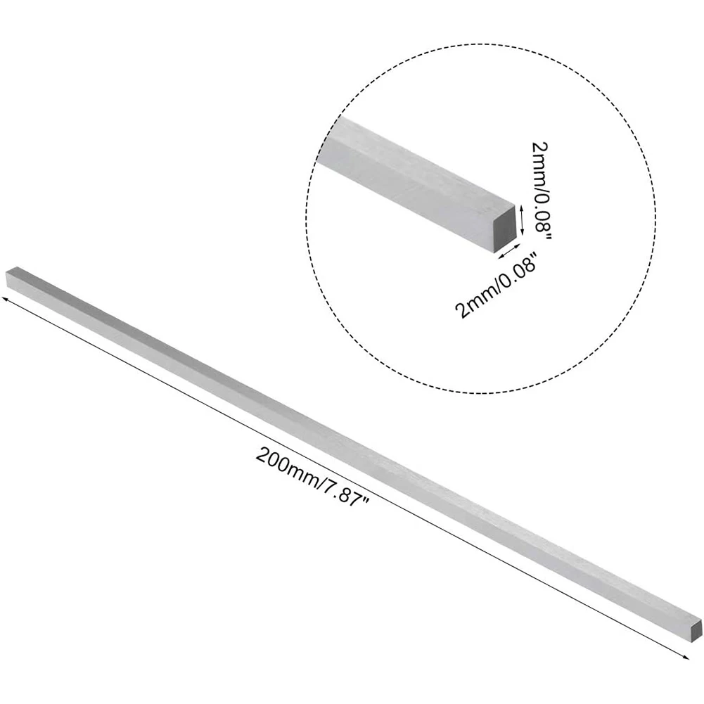 Outils de tour CNC en barre d\'acier blanche, barre d\'acier carrée HSS, 7.87mm pour propositions de fraisage, poinçonnage, tournage, fer, cuivre,