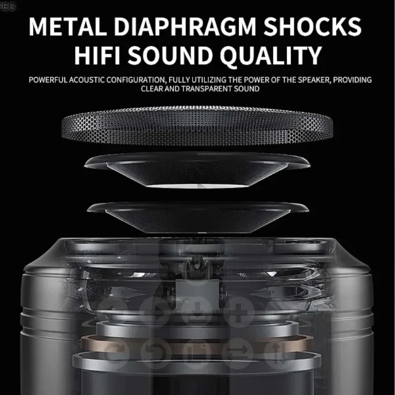 مكبر صوت ذكي لاسلكي فضي ، سبائك الألومنيوم ، مكبر صوت متوافق مع بلوتوث ، ضوء ، حر اليدين ، مضخم صوت ، دعم TF للتجمع