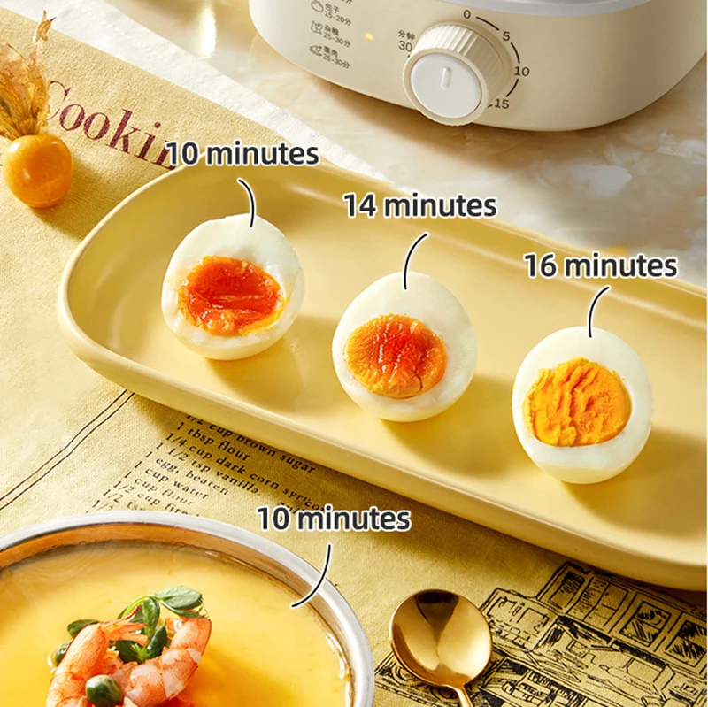 360W Electric Egg Boiler Breakfast Machine Multicooker Steamer Automatic Egg Cookers Home Egg Custard Steaming Cooker with Timer