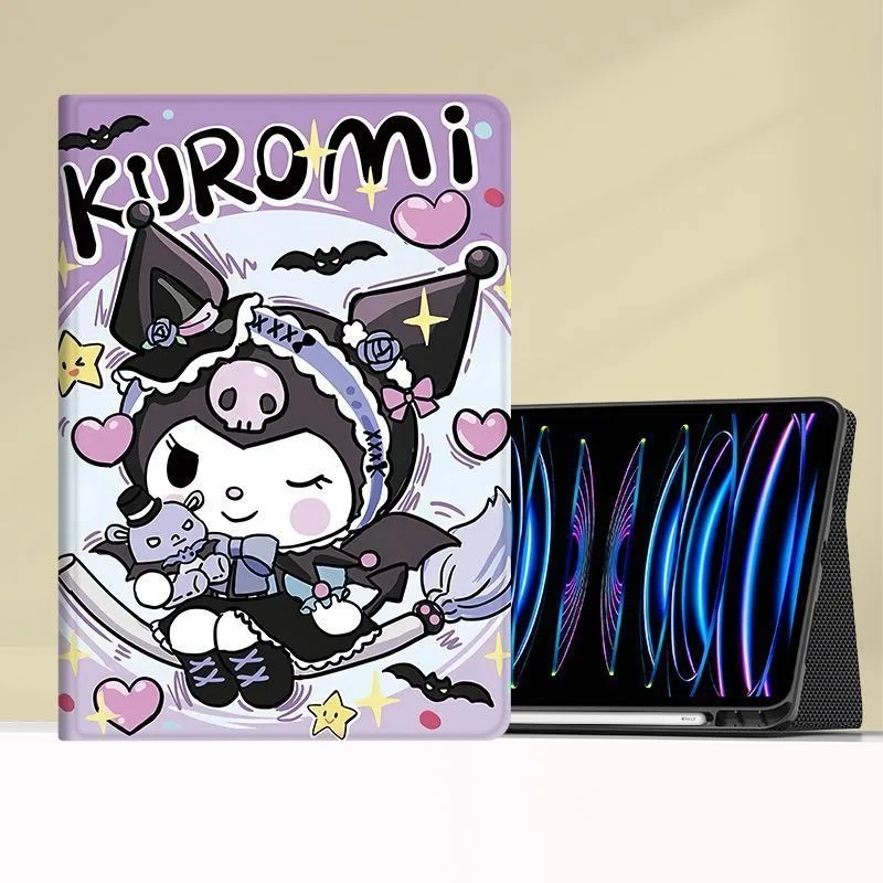 

Чехол-книжка Kuromi для планшетов Air7 2025 Pro 11 дюймов, 11-го, 10-го поколений, 10.9, Air4, 5, 6, милый мультяшный чехол для iPad Mini6, 7, 8.3 дюйма, 9-го поколения, 10.2
