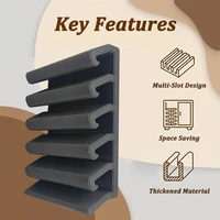 Kitchen Food Container Lid Holder Organizer Rack Cabinet Door Hanging Storage Shelf Multi-Slot Space Saving Plastic Hanger 4