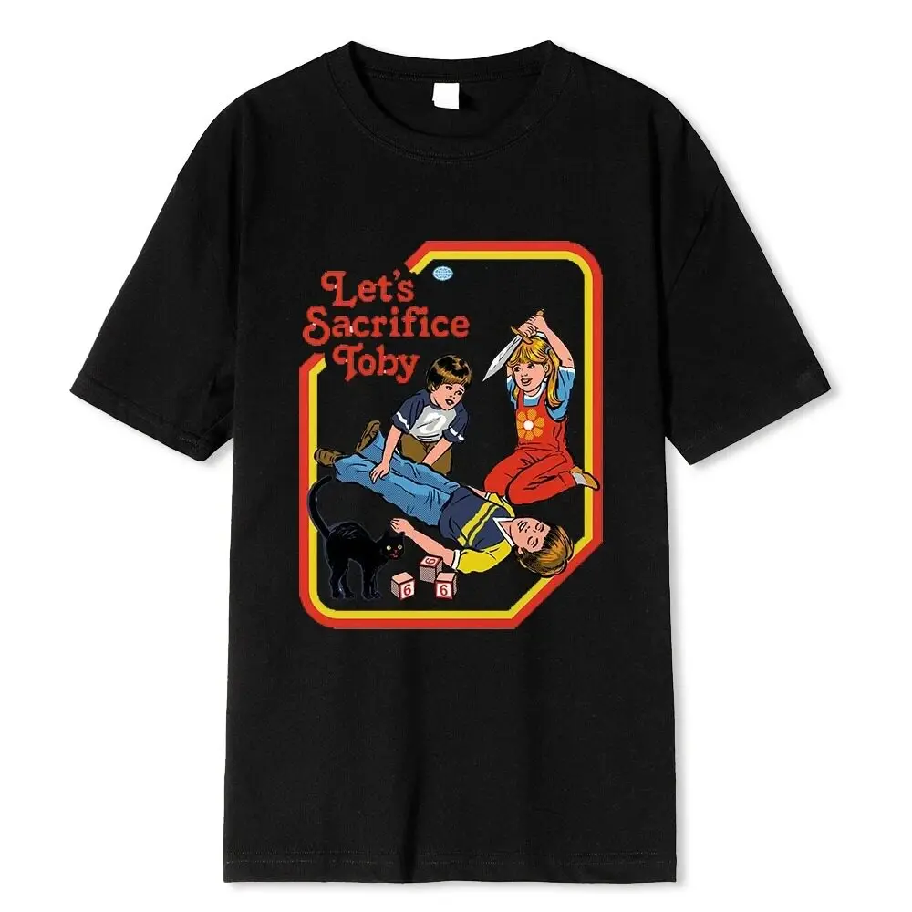Halloween-themed Horror Story Pattern Printed Casual Pure Cotton Crew-neck Casual Men's and Women's Kids Short-sleeved T-shirt