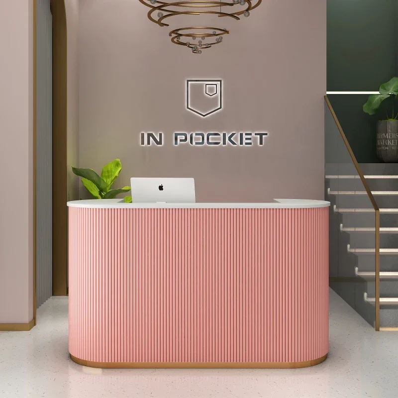 

Современные стойки ресепшн для салонов красоты в итальянском минималистичном стиле, белые, для клиентского центра, мебель для хостелов, стойка администратора E136