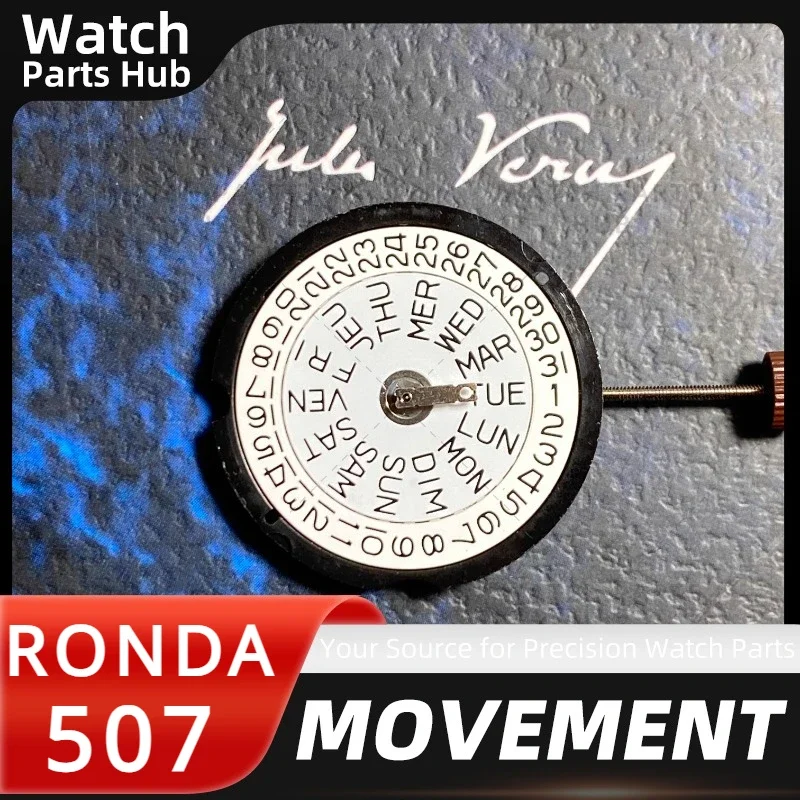 السلع الأصلية الأصلية حركة كوارتز روندا 507 مع ملحقات ساعة البطارية