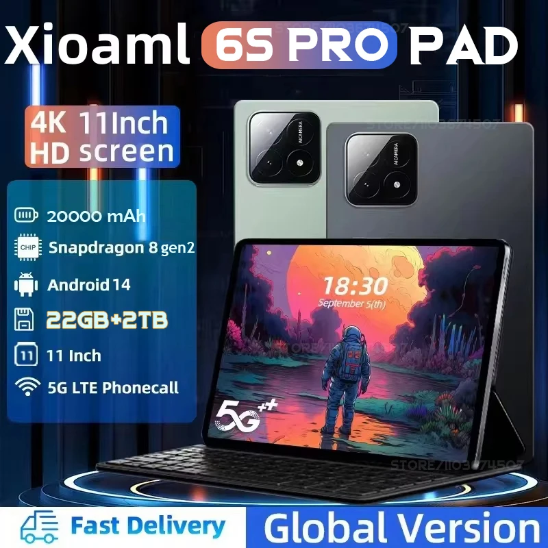 2024 Pad 6S Pro Global Version Original Tablet PC Android 14 Pad 6 Pro Snapdragon 8 Gen2 16GB 1TB 2TB 5G Dual Wifi 4K Tablet