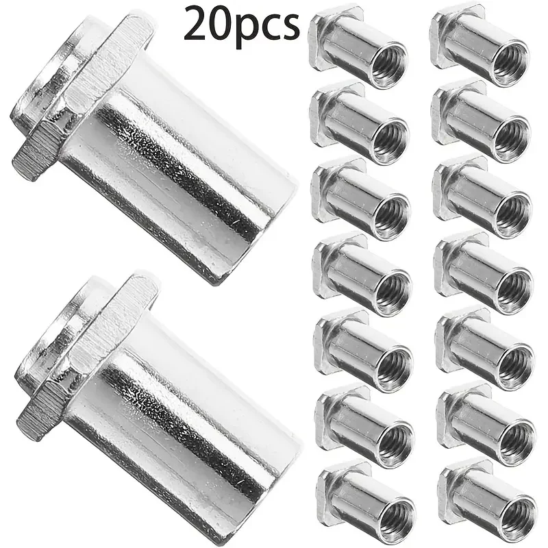 20pcs Tom Drums Screws Nut Drum Part Inner 5MM/6MM Practical Drum Set Easy to Install Durable Replacement Accessories
