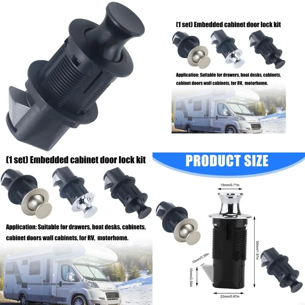 

M7DA Push to Open Lock Corrosion Resistant Flush Mount Cabinet Latches Knob