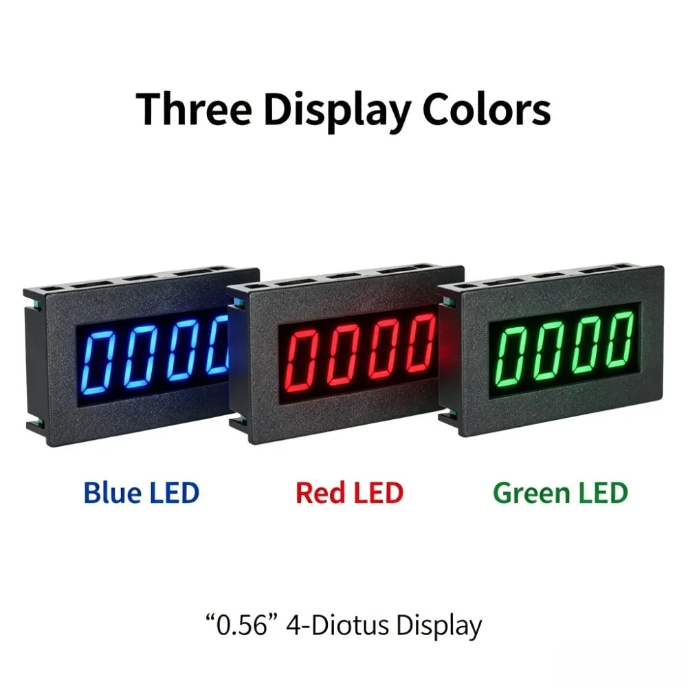 0.56 Inch LED Tachometer 4 Digit Display for Rotation 5-9999 RPM and Frequency 0-98990.1 Hz Compatible with Input