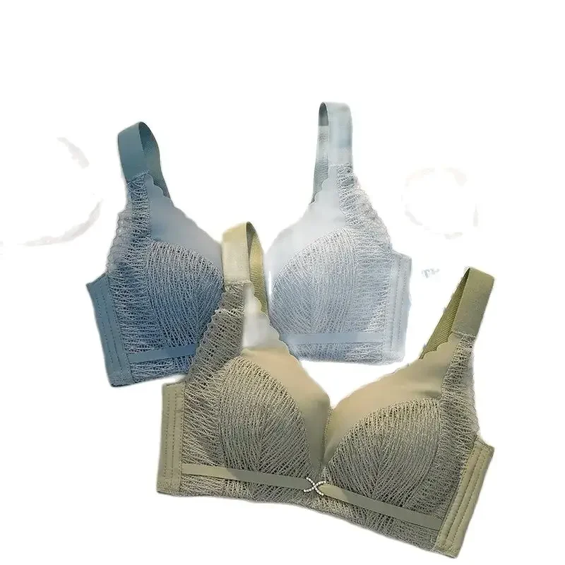 Women Comfortable Non-steel Rings Underwear Female Wide Straps Underwear Female Small Breasts Gathered Brassiere Women Soft Bras