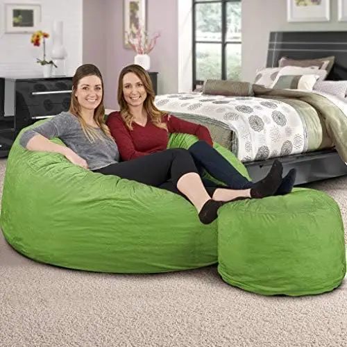 5ft Bean Bag Chair & Footstool, Oversize Bean Bag Chair for Adults, Comfy Chair Bean Bag Couch Lounge Sofa Lovesea