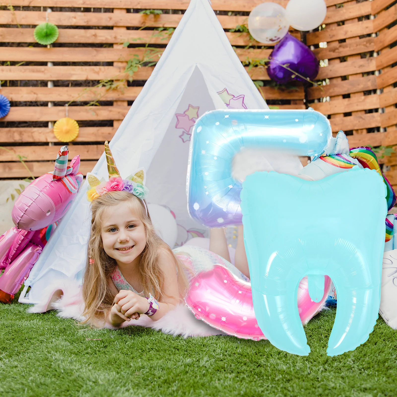 

6 Pcs Tooth Balloon Birthday Decorations Balloons for Kids Kit Party Decorative Items