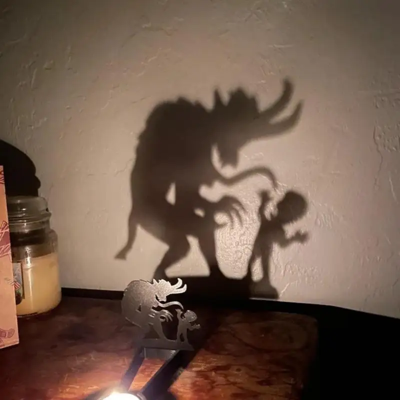 Halloween Shadow Projection Candle Holder Tea Light Stand Funny Indoor Holiday Tabletop Decor Desktop Ornament Supplies Craft