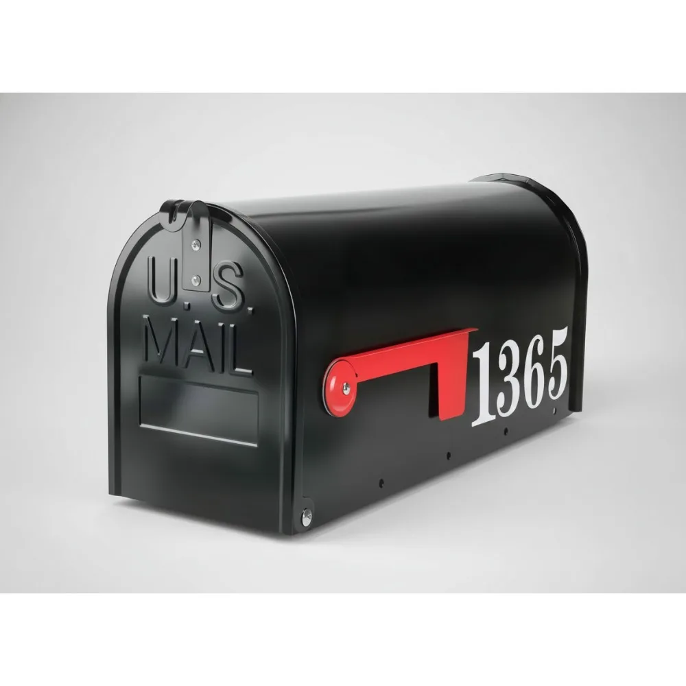 

Galvanized Steel Post Mount Mailbox, Waterproof Outdoor Mailbox with Red Flag Indicator, Modern House Mail Box 18.8x9x6.7in