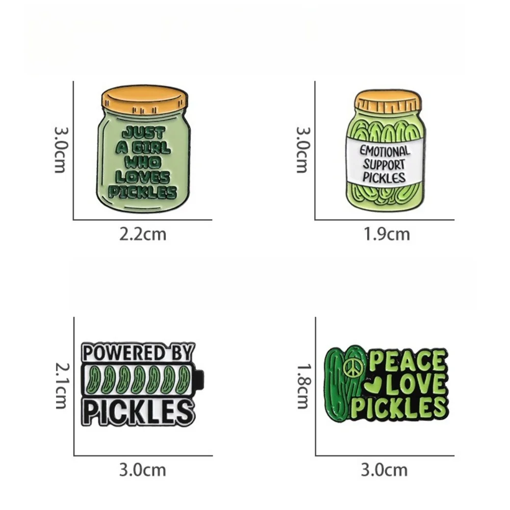 Funny Pickled Cucumber Brooch Emotional Support Tip Vegetables Pickles Pin Peace and Love Pickled Cucumber Badge