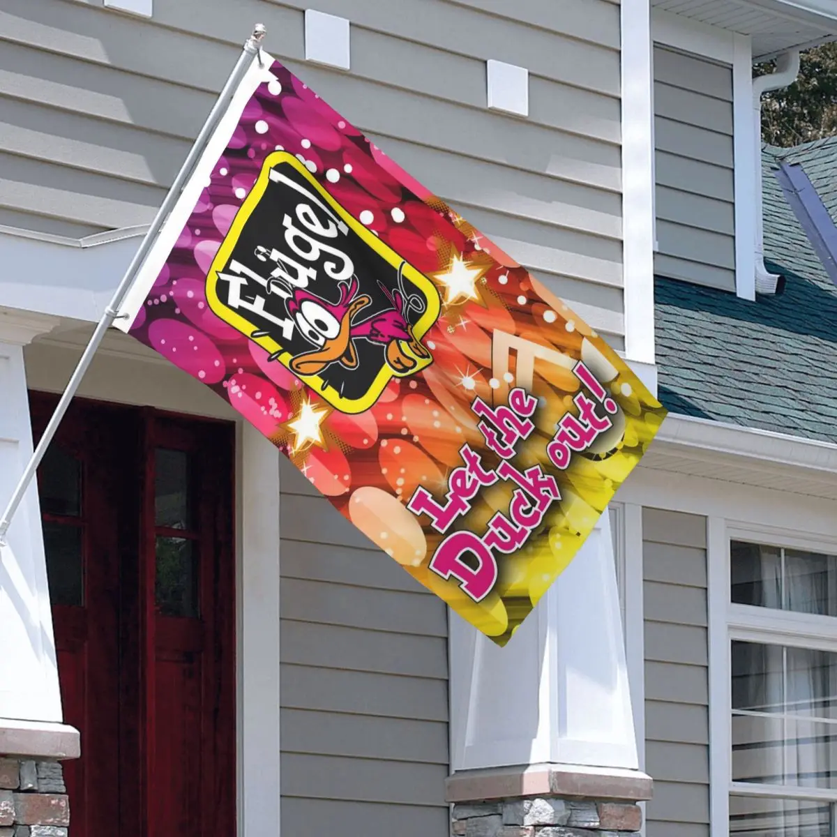 Flugel Party Let The Duck Out Flag Outdoor Banner 2 Grommets Decoration Vivid Color 2x3 3x5 4x6 5x8 FT Flags