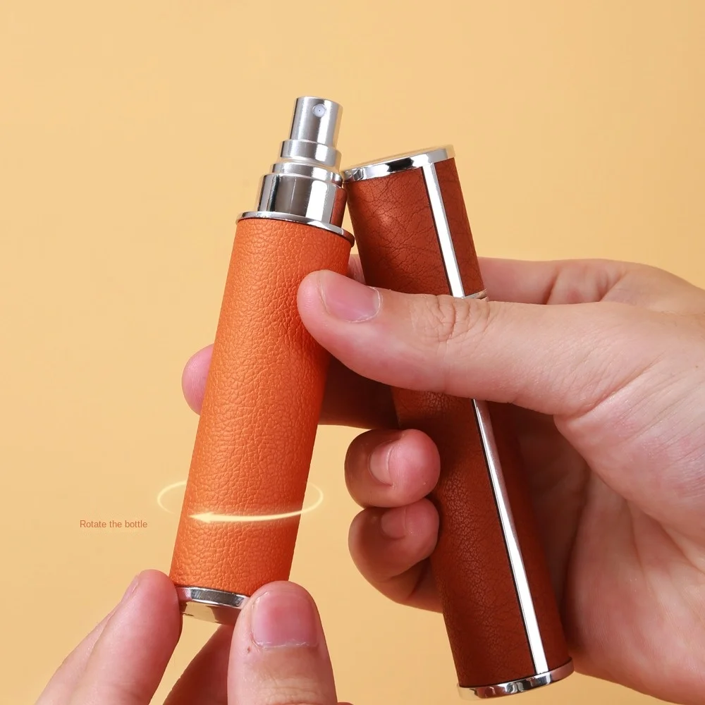 10ml Mini Perfume Bottle Refillable PU Leather Spray Rotating Bottle Spray Atomizer Bottle Essential Oil Alcohol