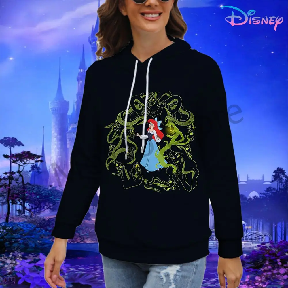 Women's Hoodies Disney Evil Queen S-3XL 3D Print 2024 Woman Clothing Lovely Pullovers Long Sleeve Leisure Y2k Streetwear Winter